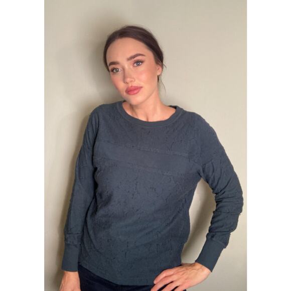 Pas de Calais - Deep Teal Cotton Sweatshirt ~ Textured Simplicity! ~ Sz 36 - Picture 1 of 7